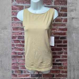 Isabel Maternity Tan Tank Top Large Sleeveless Boatneck Soft Stretch Lightweight